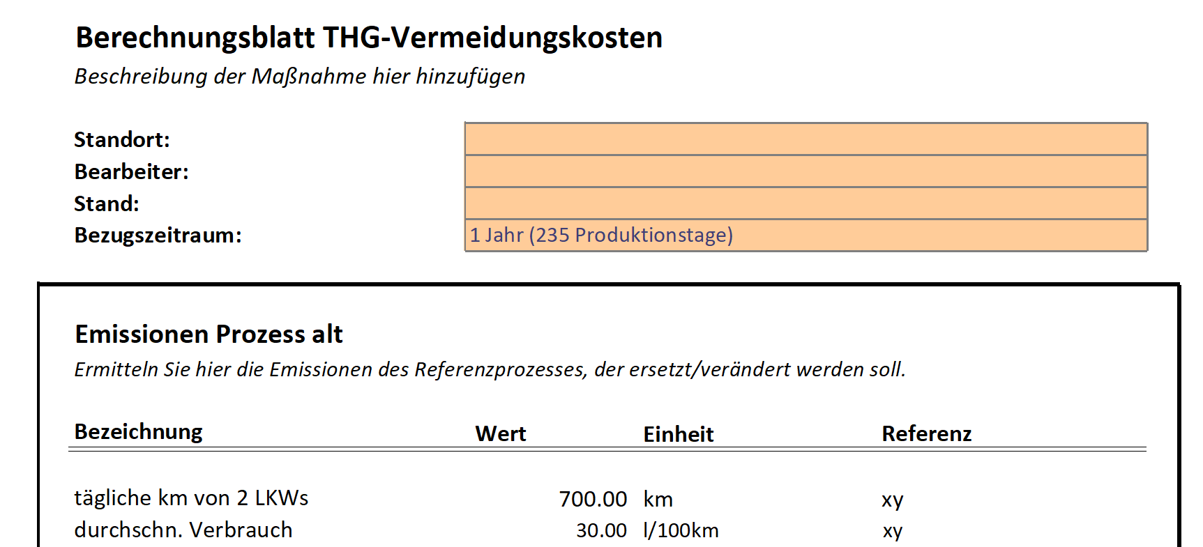 Vorlage zur Berechnung von CO2-Vermeidungskosten